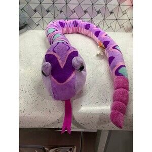 Adventure Planet Giant Rattlesnake Plush w rattle Stuffed Toy Pink Purple 53"L